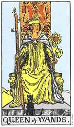 Koningin van staven, tarotgedicht en tarotkaart
