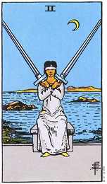 zwaarden twee, tarotgedicht en tarotkaart