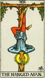 de gehangene, tarotgedicht en tarotkaart