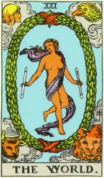 de wereld, tarotgedicht en tarotkaart