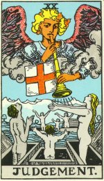 het oordeel, tarotgedicht en tarotkaart